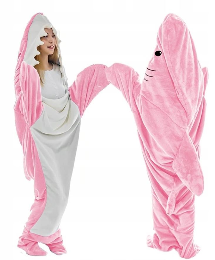 Koc Rekin Bluza Dla Dorosłych Piżama Gruby Ciepły Śpiwór Zimowy XXL 210cm