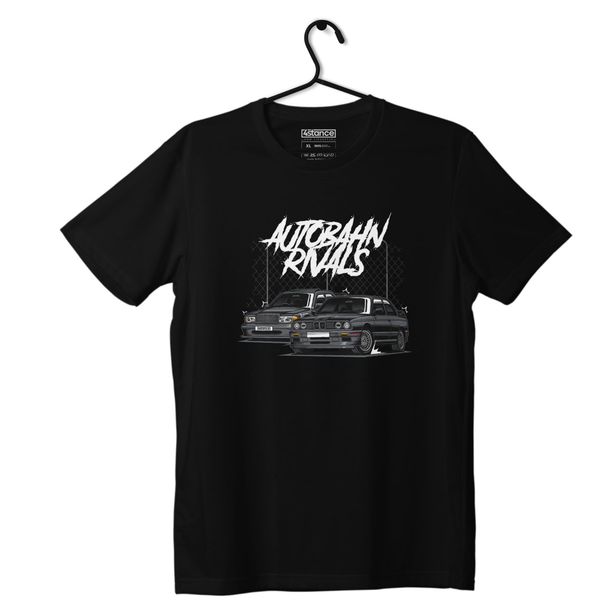 Czarny T-shirt koszulka MERCEDES BMW RIVALS-3XL