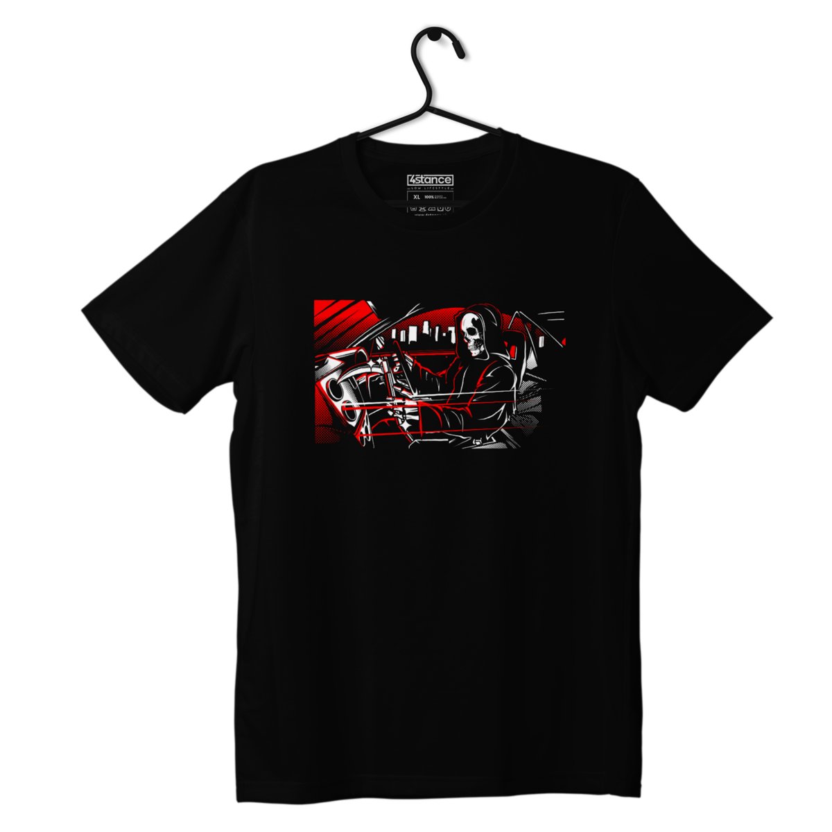 Czarny T-shirt koszulka RACER REAPER-XL