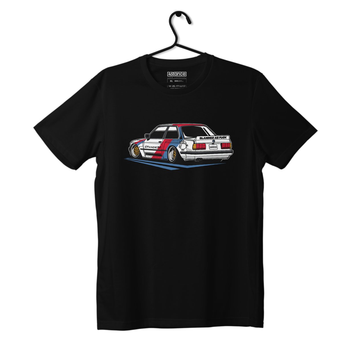 Czarny T-shirt koszulka BMW E30 Pandem-4XL