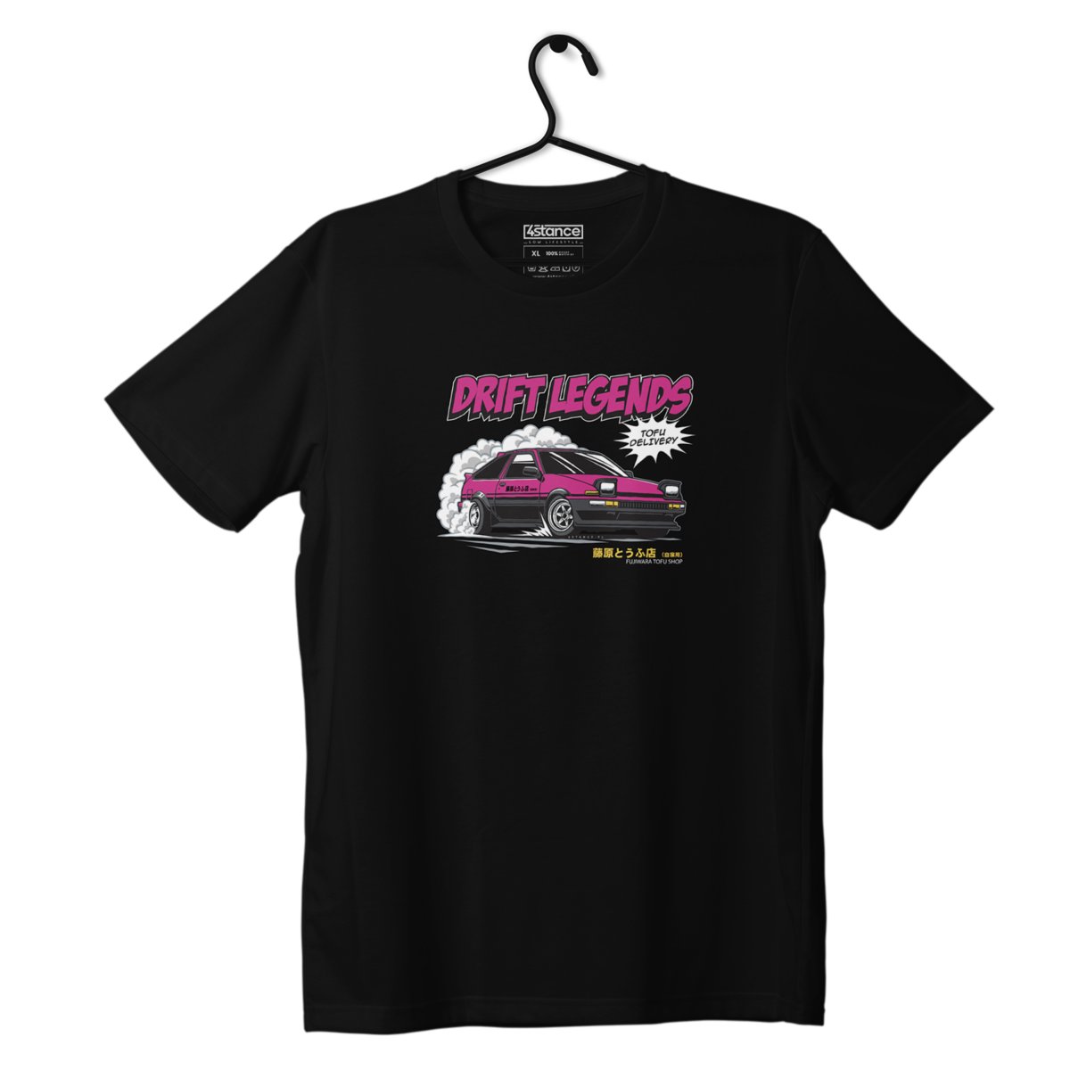 Czarny T-shirt koszulka TOYOTA AE86 PINK-L