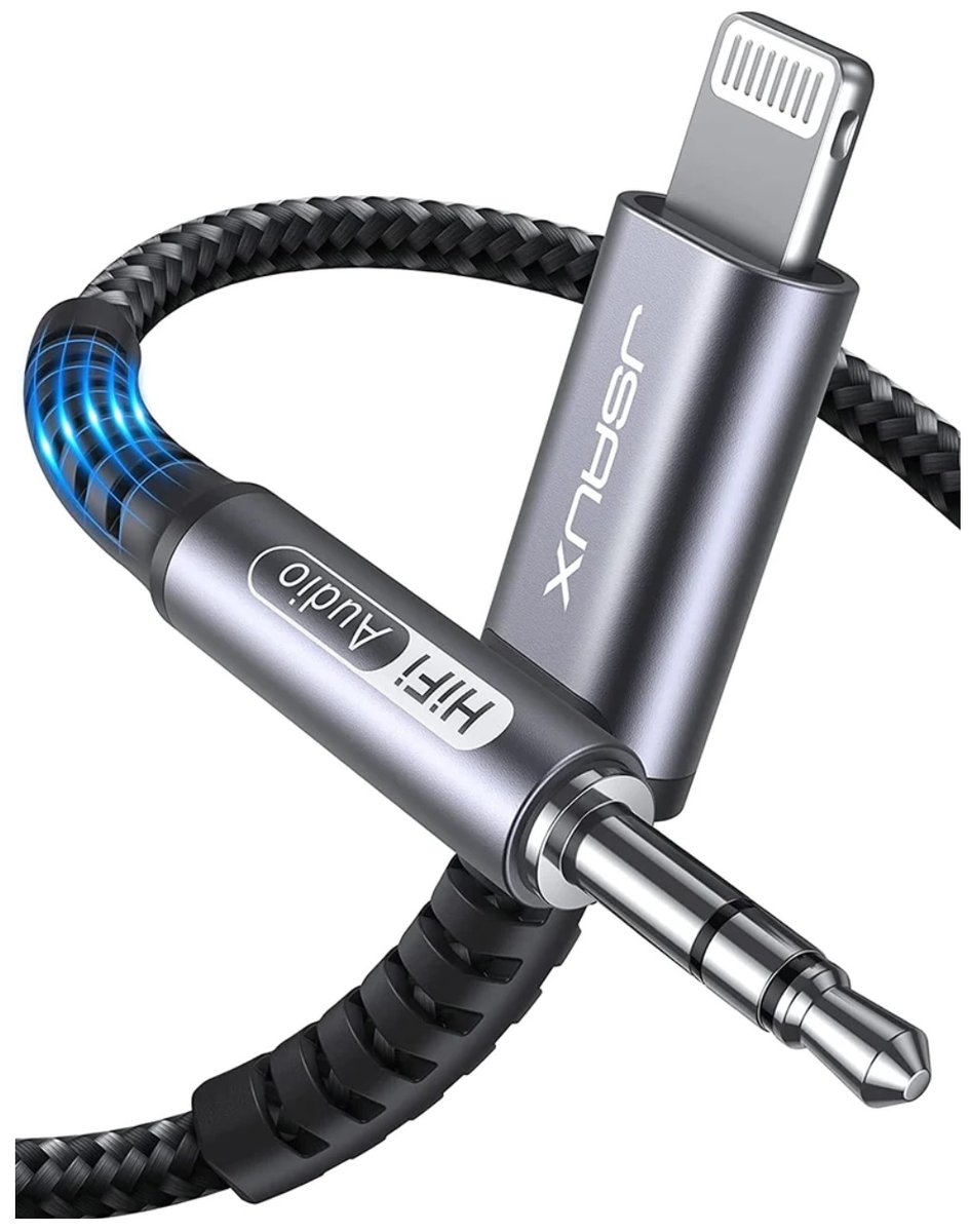 JSAUX Kabel Lightning MFI do Mini Jack 3.5mm męski AUX 1,8m