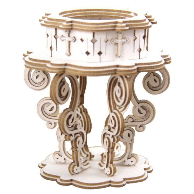 TEKTURKA 3D Chrzcielnica model do pudełka eksplodującego