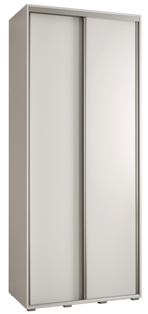 Szafa przesuwna wysoka Davos 1 100 gł. 60 biały + biały + srebrny / Abiks Meble