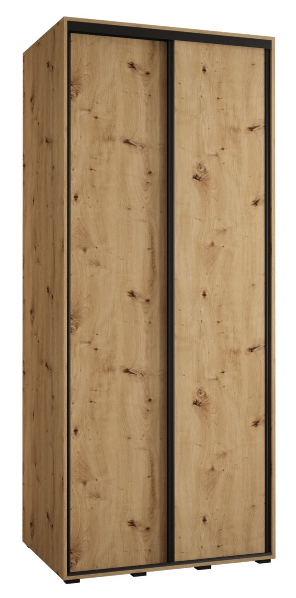 Szafa przesuwna wysoka Davos 1 100 gł. 60 artisan + artisan + czarny / Abiks Meble