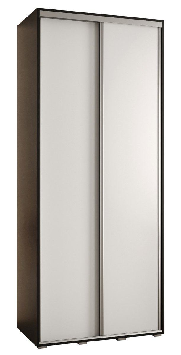 Szafa przesuwna wysoka Davos 1 100 gł. 45 czarny + biały + srebrny