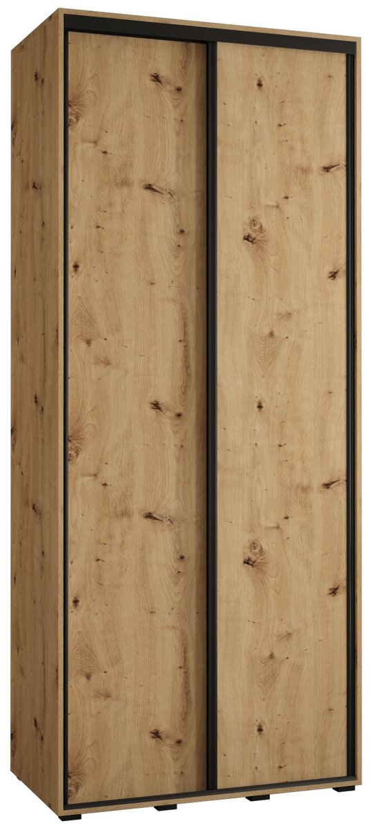 Szafa przesuwna wysoka Davos 1 100 gł. 45 artisan + artisan + czarny / Abiks Meble