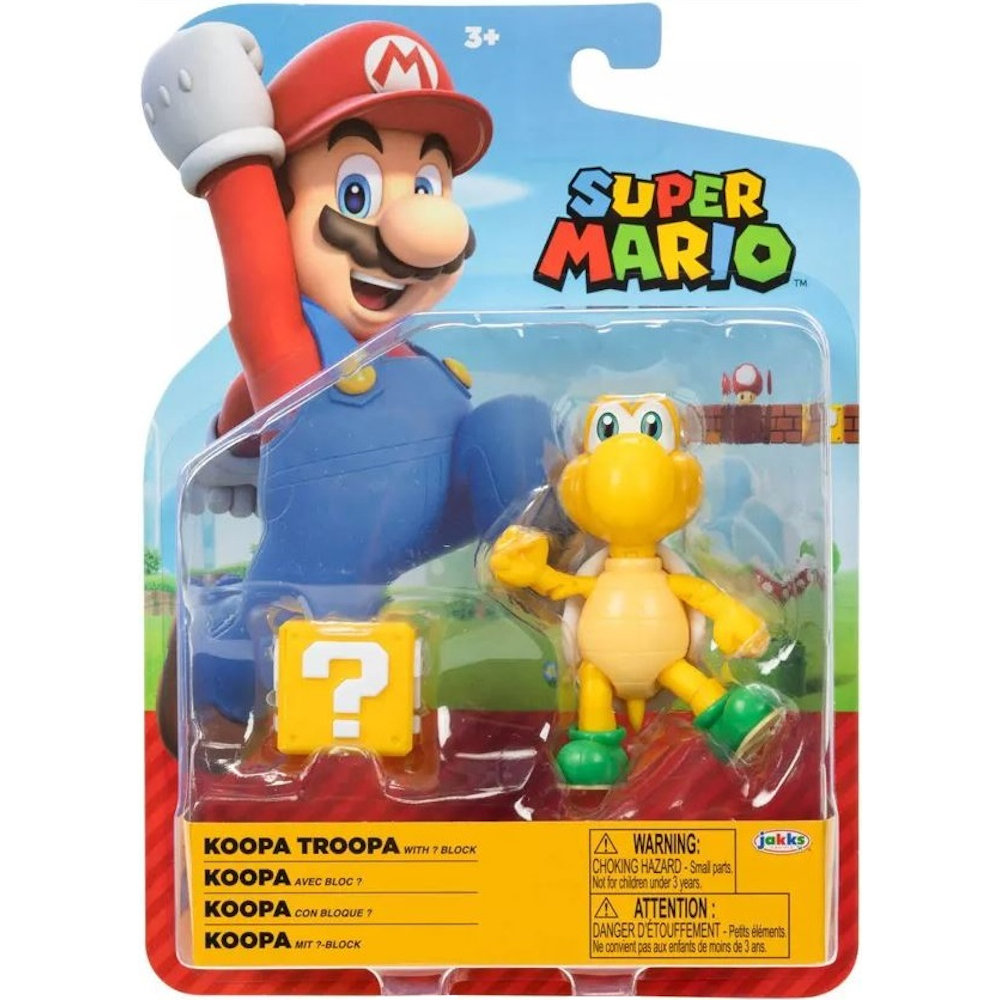 SUPER MARIO JAKKS PACIFIC ORYGINALNA RUCHOMA FIGURKA KOOPA TROOPA + ? BLOCK