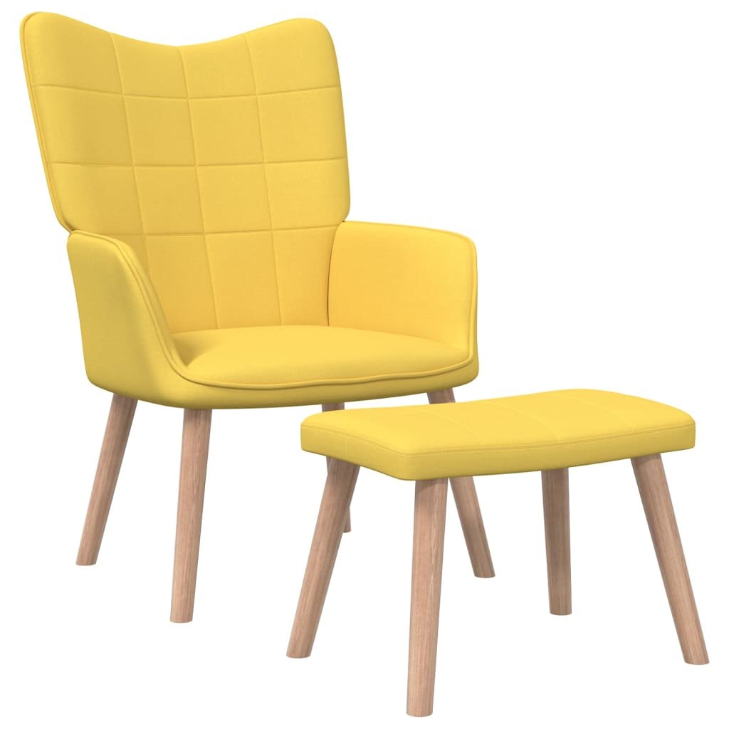 Fotel z podnóżkiem, musztardowy żółty, 61,5x69x95,