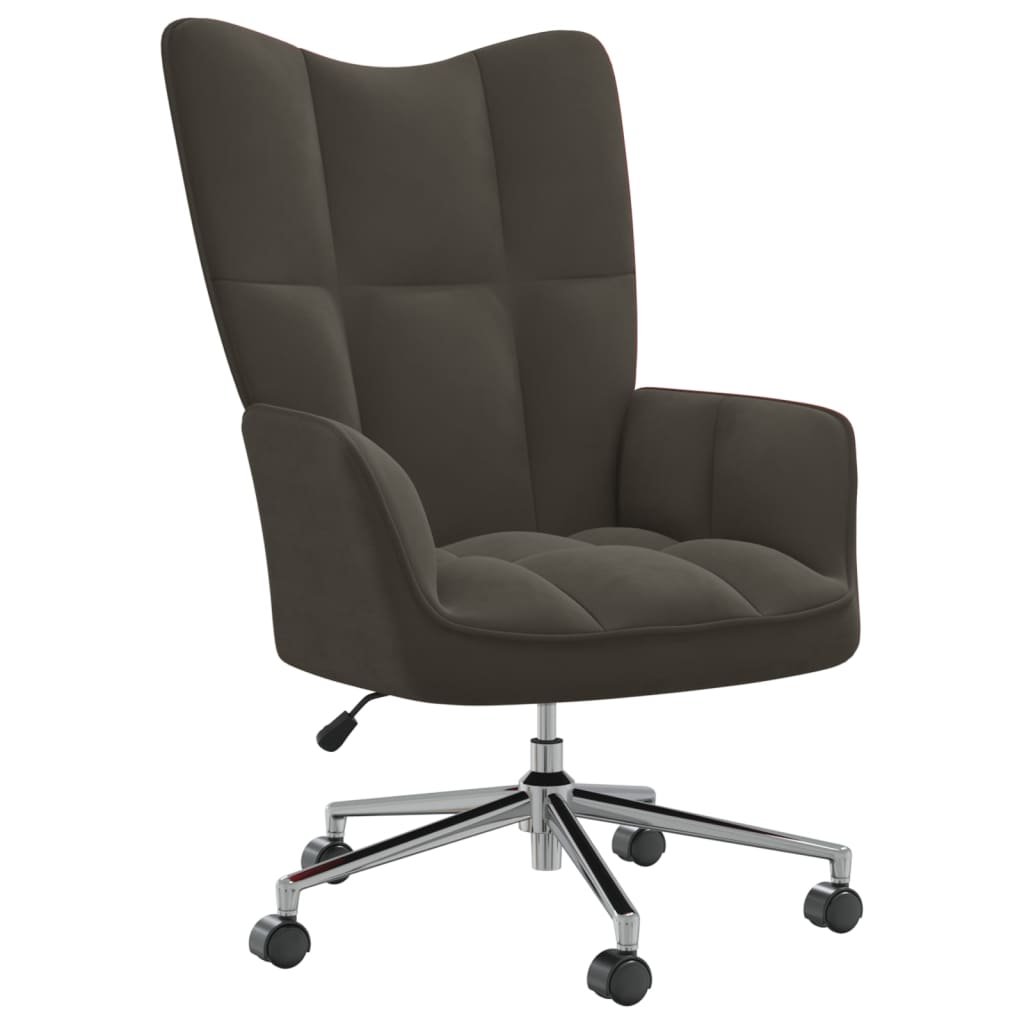 Fotel obrotowy aksamitny, ciemnoszary, 61,5x69x94,