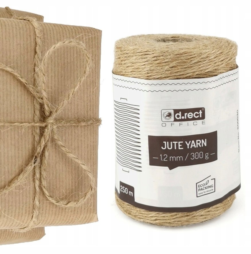 SZNUREK JUTOWY OZDOBNY NATURALNY 1.2mm/300g 250m