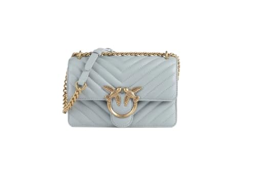 Pinko Love One Mini DC Sheep Frędzle Chevron, Torba damska, E68Q_BRUMA Szary-Antique Gold, E68q_bruma Złoto Szaro-antyczne