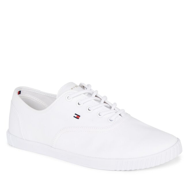 Tenisówki Tommy Hilfiger Canvas Lace Up Sneaker FW0FW07805 White YBS