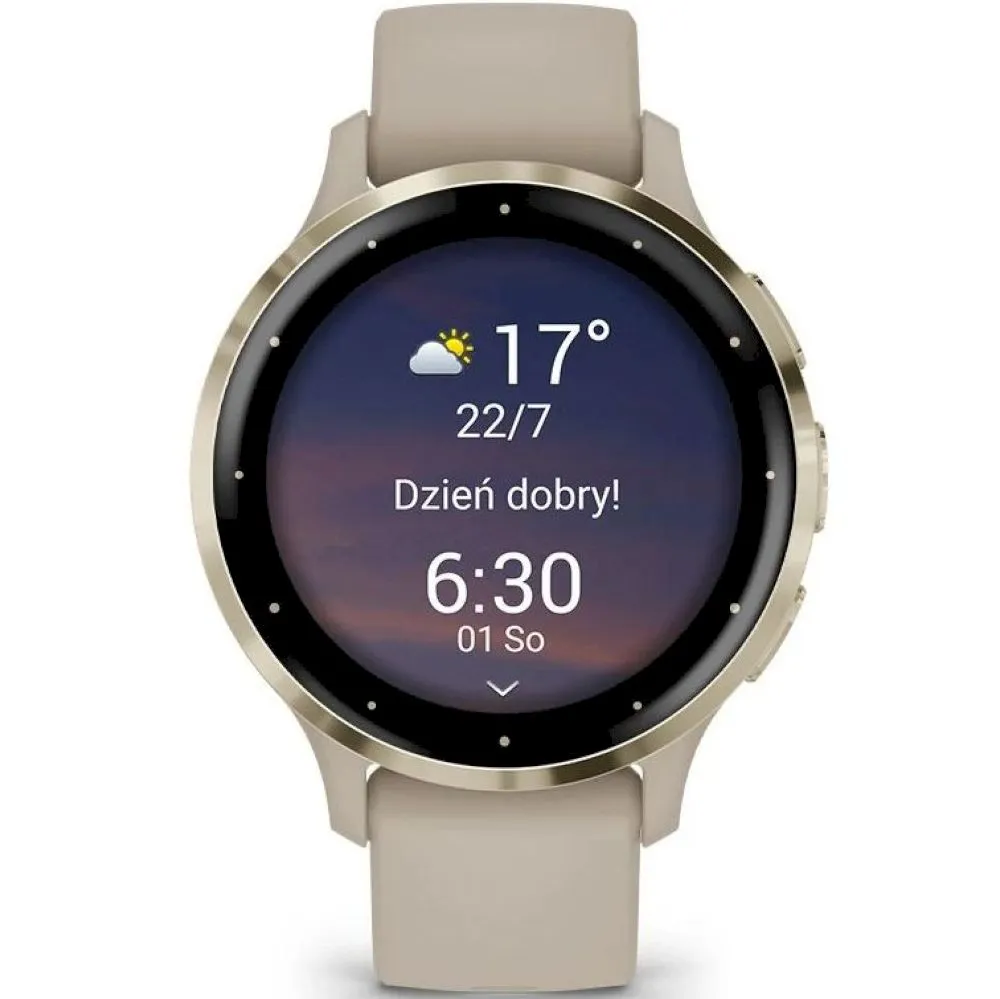 Zegarek Garmin Venu 3S beżowo-złoty 010-02785-02