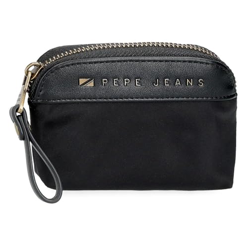 Pepe Jeans Morgan Portfel Czarny 11,5x8,5x1,5 cm Poliester i PU by Joumma Bags, czarny, Talla única, portmonetka