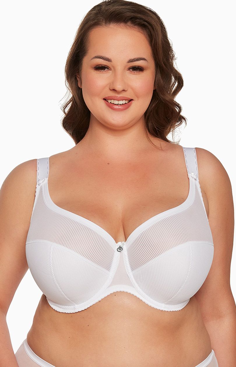 Biustonosz półusztywniany semi-soft biały Sonia Maxi Art. 1058, Kolor biały, Rozmiar 100D, Gaia - Intymna