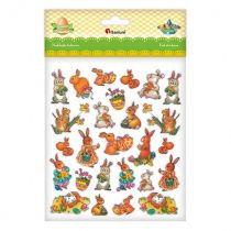 Naklejki foliowe zające złocone 26szt.