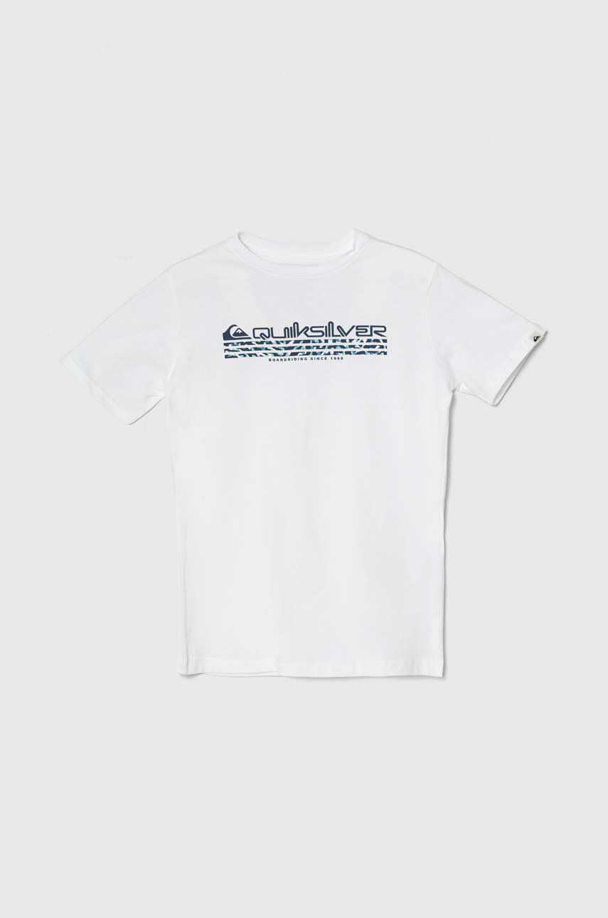 Quiksilver t-shirt bawełniany dziecięcy OMNIFILLYTH kolor biały z nadrukiem