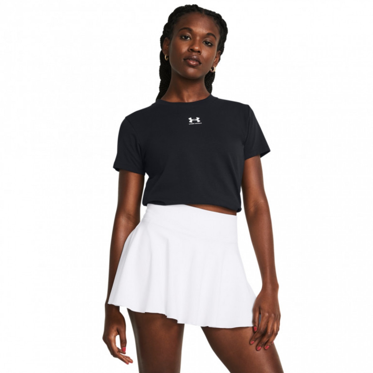 Damski t-shirt z nadrukiem Under Armour Off Campus Core SS - czarny - UNDER ARMOUR
