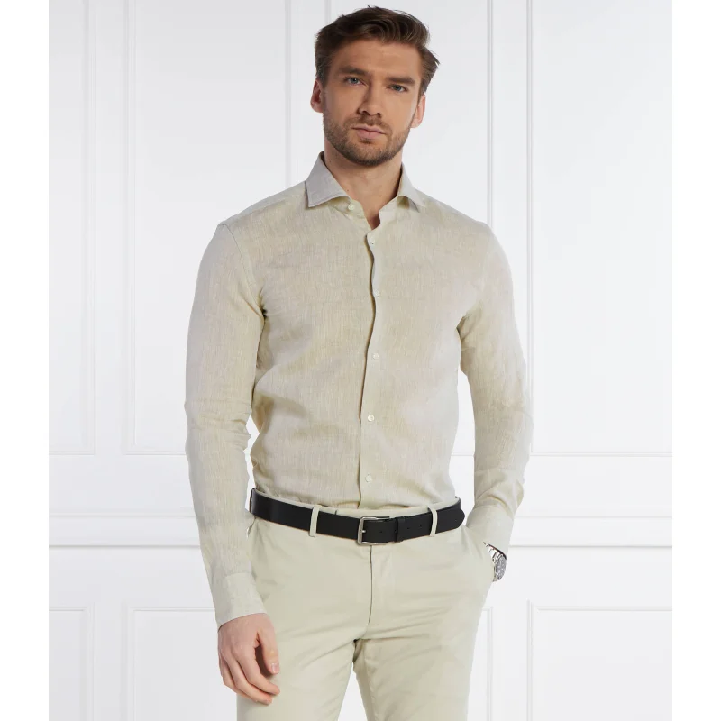 BOSS BLACK Lniana koszula H-HANK | Slim Fit