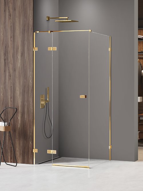 New Trendy Złota kabina prysznicowa lewa 110x100 EXK-6771 Avexa Gold Shine XR