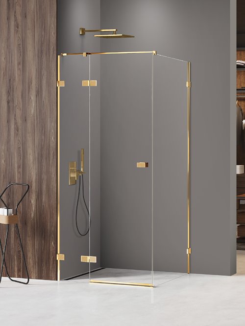 New Trendy Złota kabina prysznicowa lewa 110x90 EXK-6770 Avexa Gold Shine XR