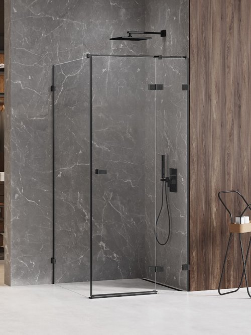 New Trendy Czarna kabina prysznicowa prawa 90x120 EXK-6890 Avexa Black XR