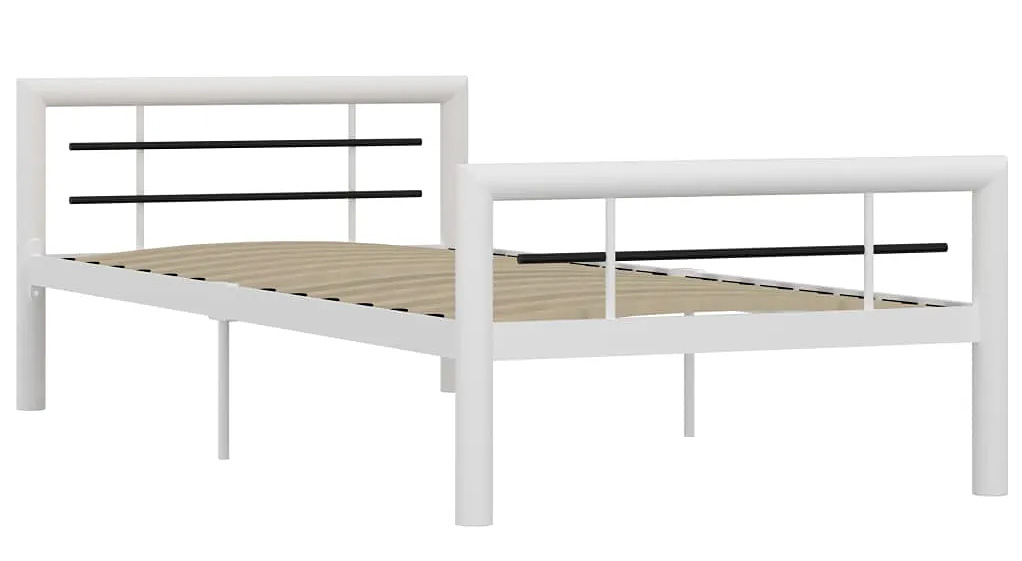 Białe metalowe łóżko pojedyncze 100x200 cm W0-E76