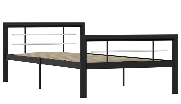 Czarne metalowe łózko w stylu loftowym 90 x 200 cm S1-T12