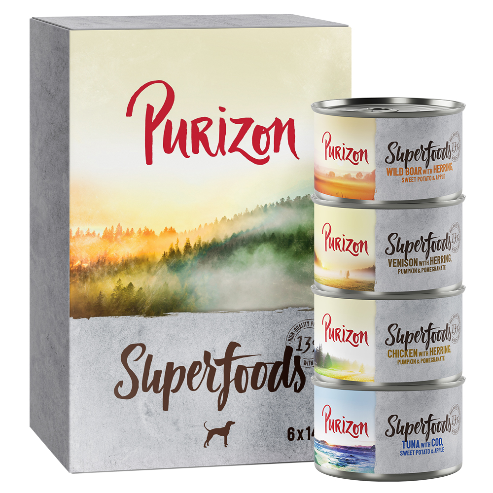 Purizon Superfoods, 12 x 140 g - Pakiet mieszany