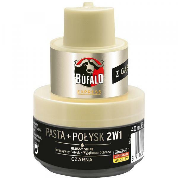 Pasta do butów BUFALO Połysk 2w1 Czarny 40 ml