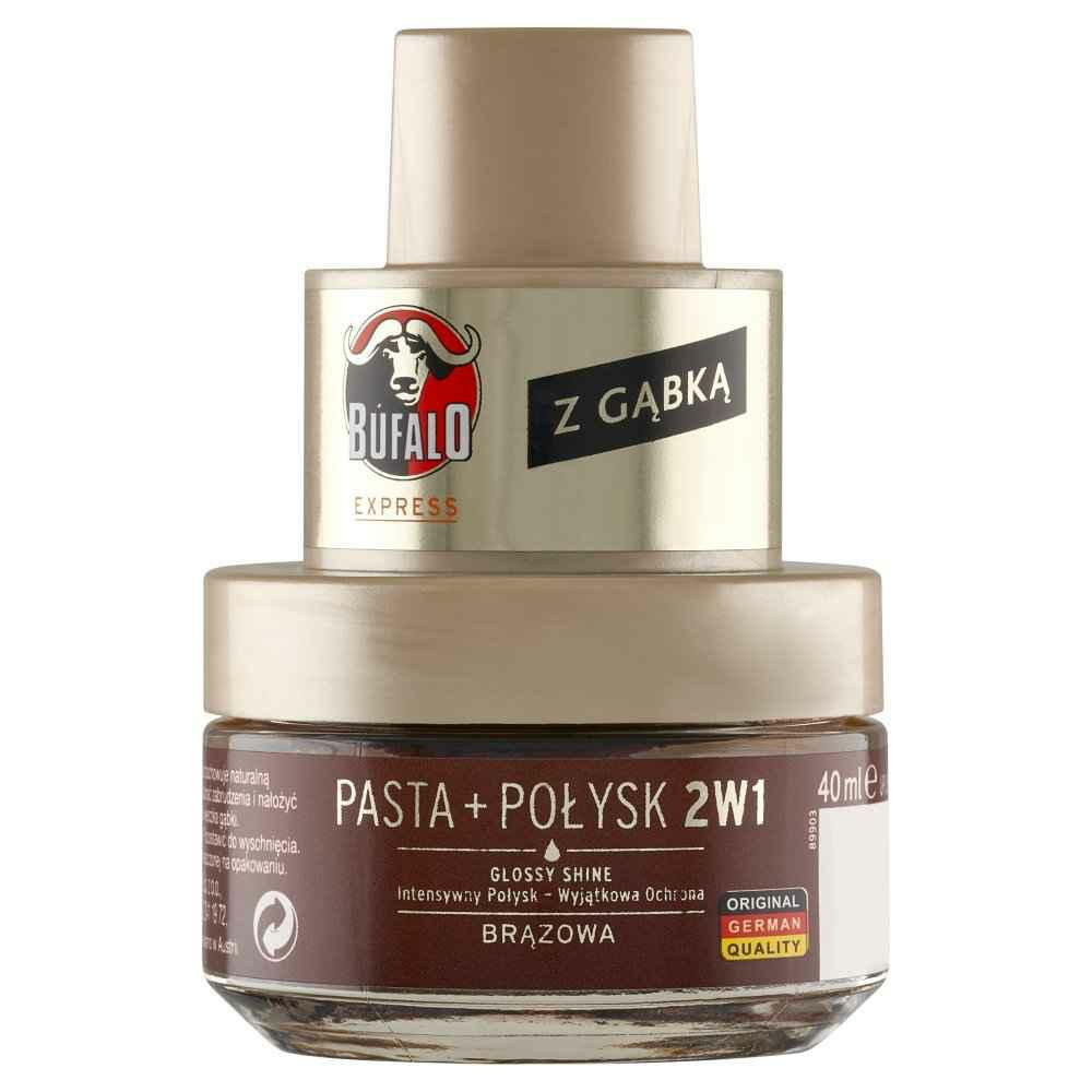Pasta do butów BUFALO Połysk 2w1 Brązowy 40 ml