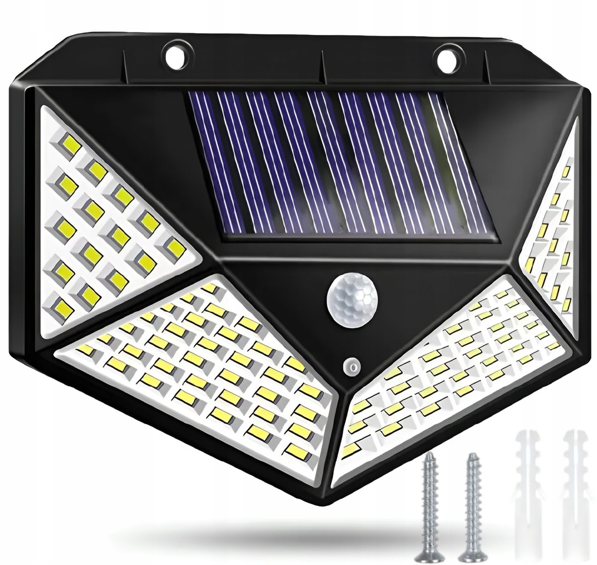 LAMPA SOLARNA ULICZNA CZUJNIK RUCHU ZMIERZCHU 100LED MOCNA OGRODOWA 100W