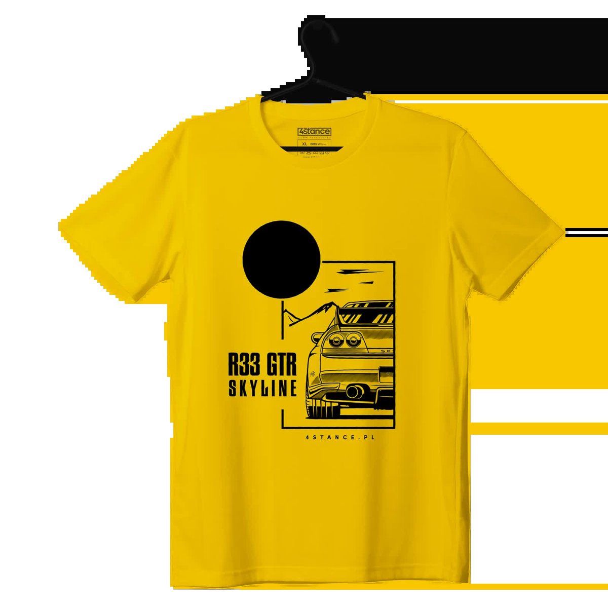 T-shirt koszulka Nissan Skyline 33 GTR żółta-4XL