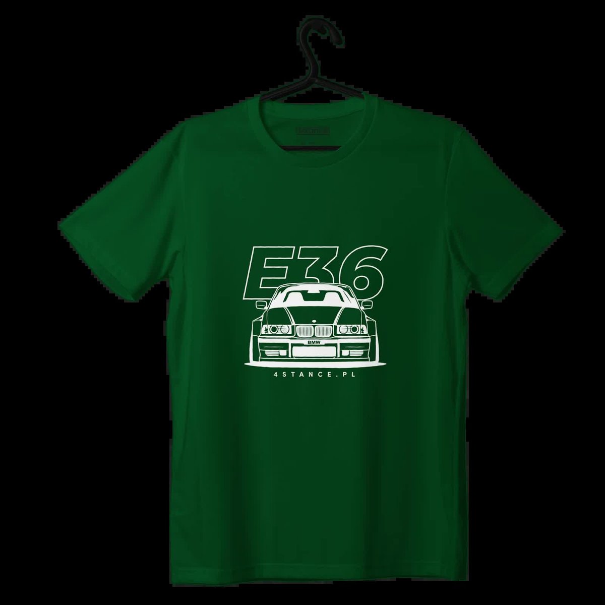 T-shirt koszulka przód BMW E36 zielona-S