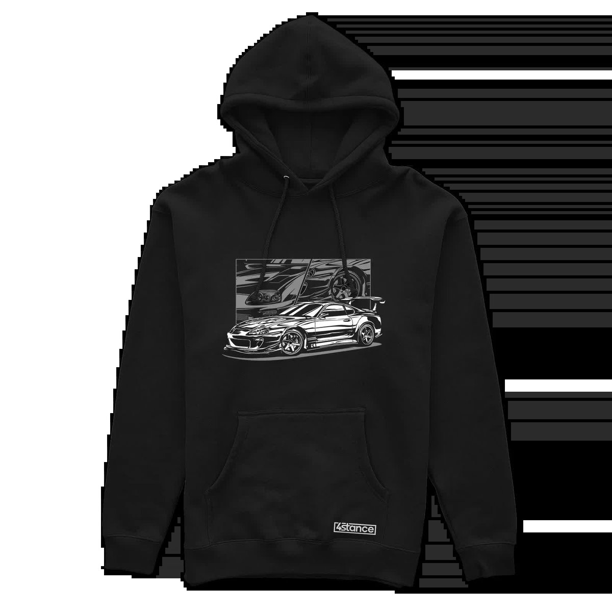 Czarna bluza z kapturem Toyota Supra mk4 B/W-L