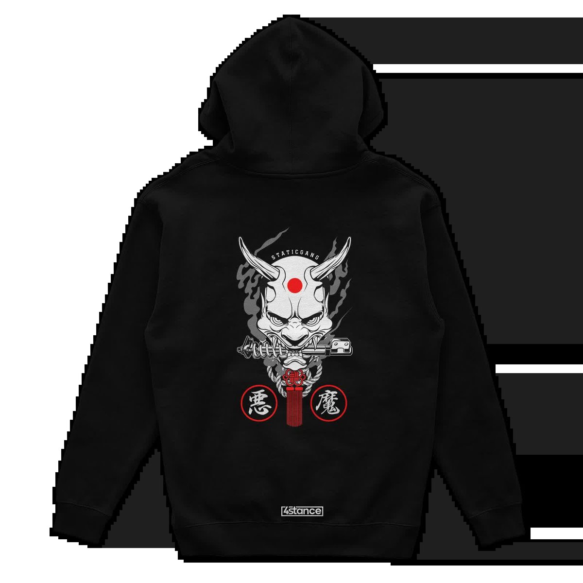 Czarna bluza z kapturem ONI Static gang-3XL