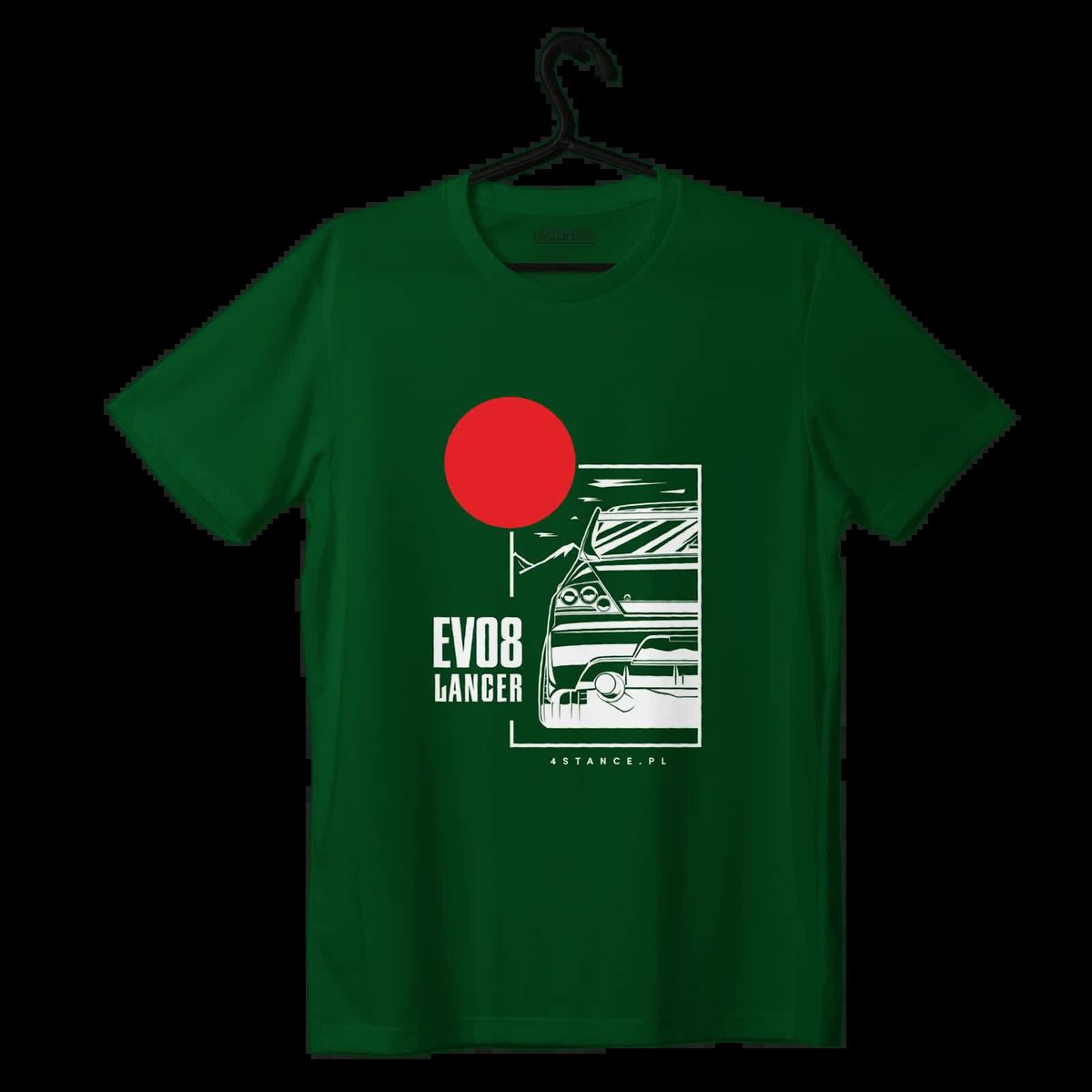 T-shirt Mitsubishi Lancer EVO8 JDM zielona-S