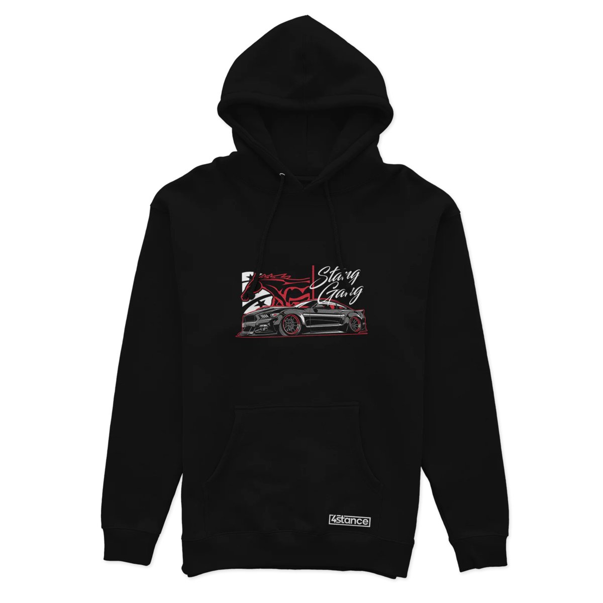 Czarna bluza z kapturem FORD Mustang Stang Gang-XS