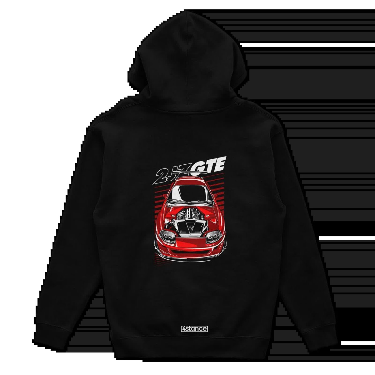 Czarna bluza z kapturem Toyota Supra mk4 2JZ-XS