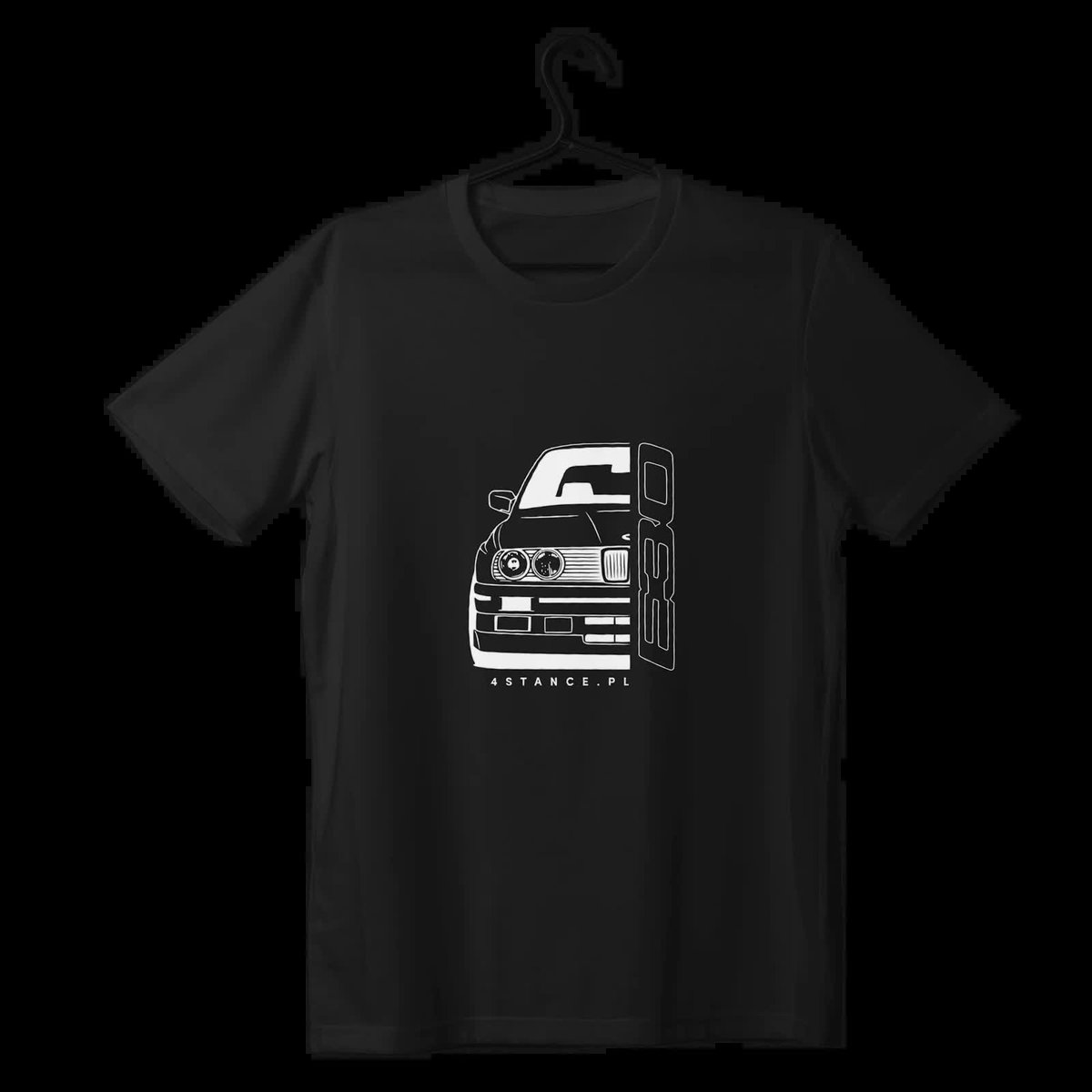 T-shirt koszulka przód BMW E30 czarna-4XL