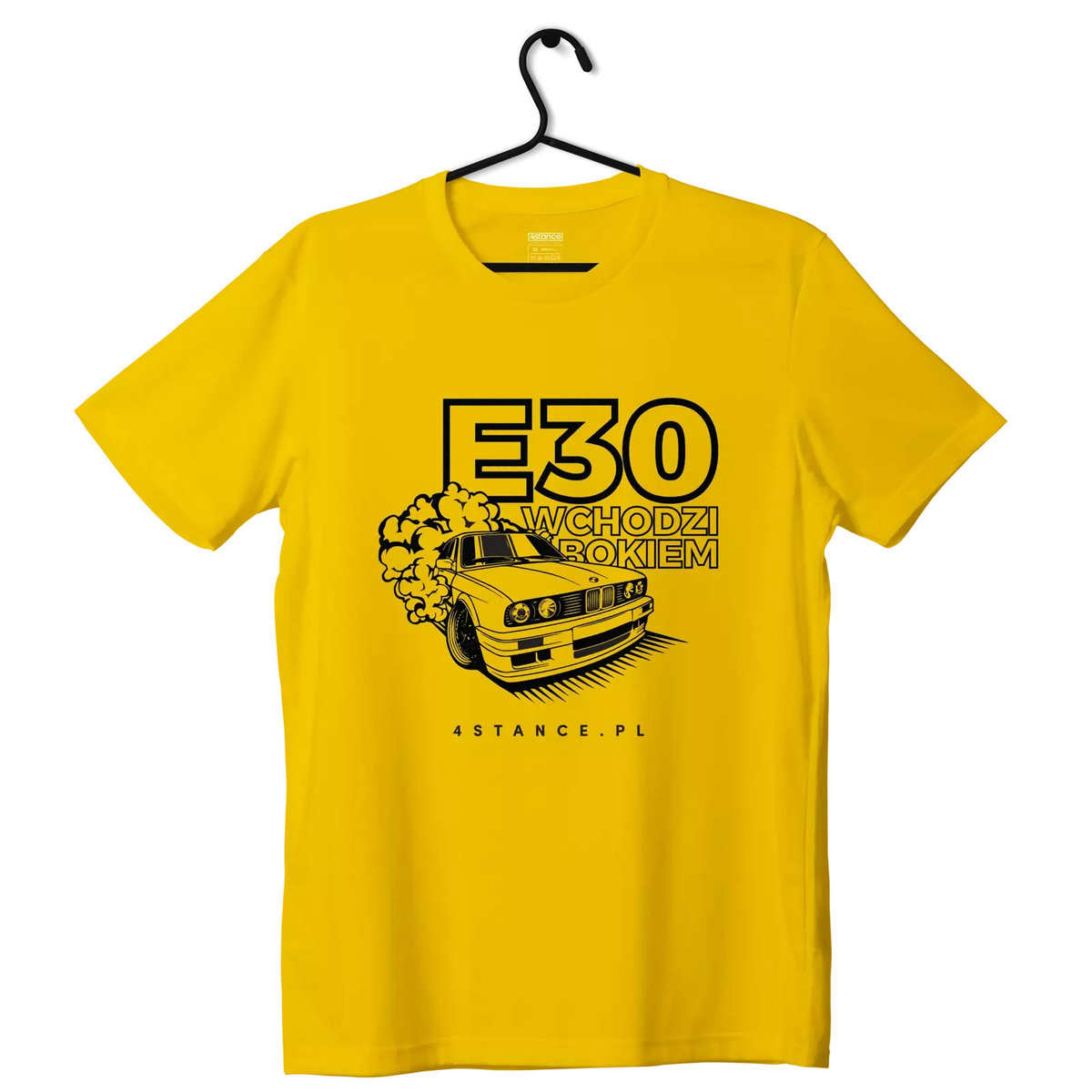 T-shirt koszulka BMW E30 Wchodzi bokiem żółta-L