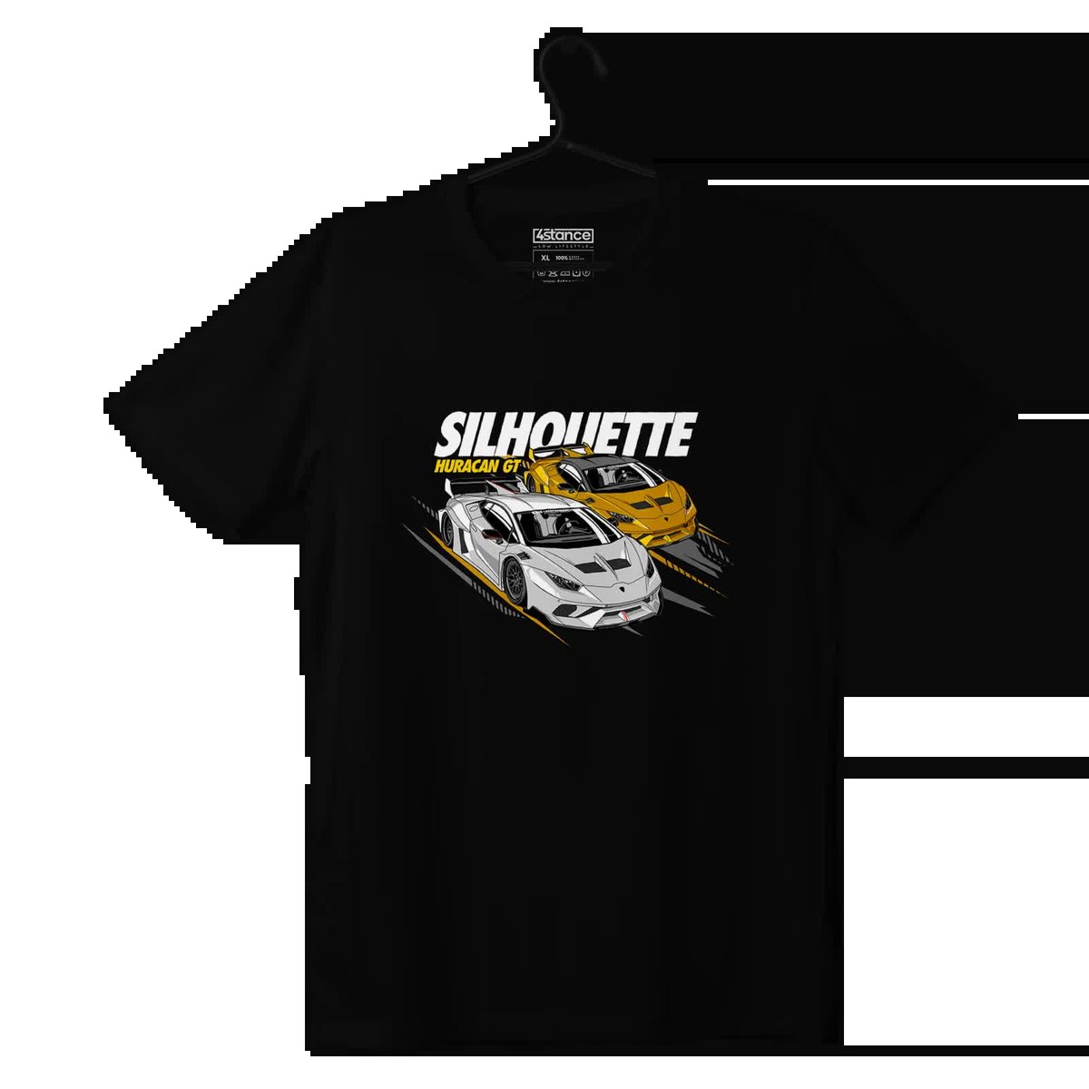 Czarny T-shirt Lamborghini Silhouette Huracan GT-L