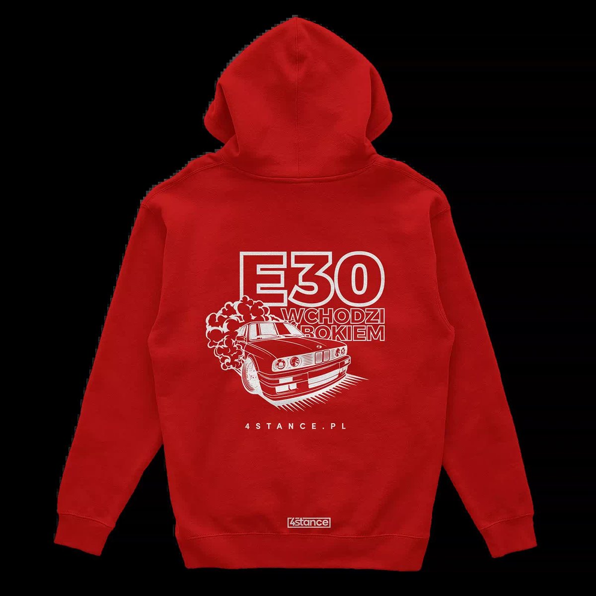 Bluza kangurka BMW E30 Wchodzi bokiem czerwona-3XL