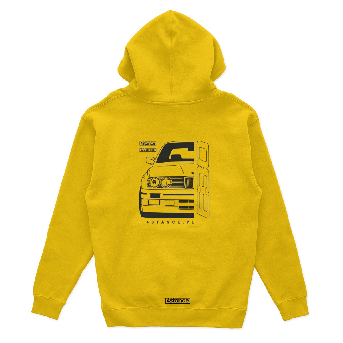 Bluza z kapturem przód BMW E30 żółta-XL
