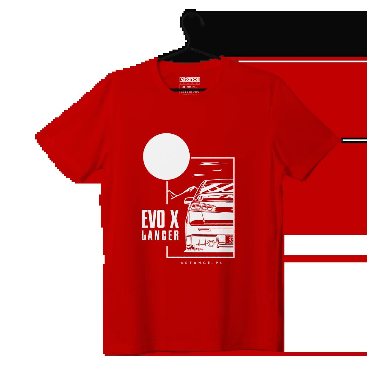 T-shirt koszulka Mitsubishi Lancer Evo X czerwona-4XL