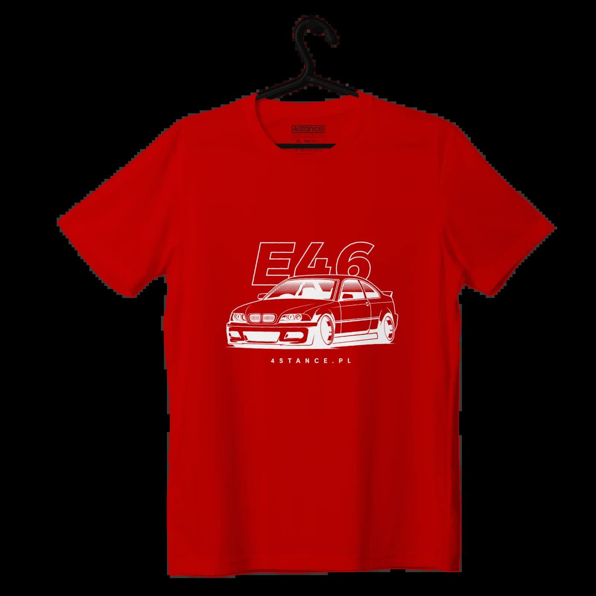 T-shirt koszulka przód BMW E46 czerwona-XL