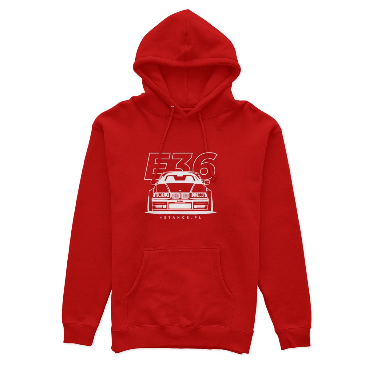 Bluza z kapturem przód BMW E36 czerwona-XS