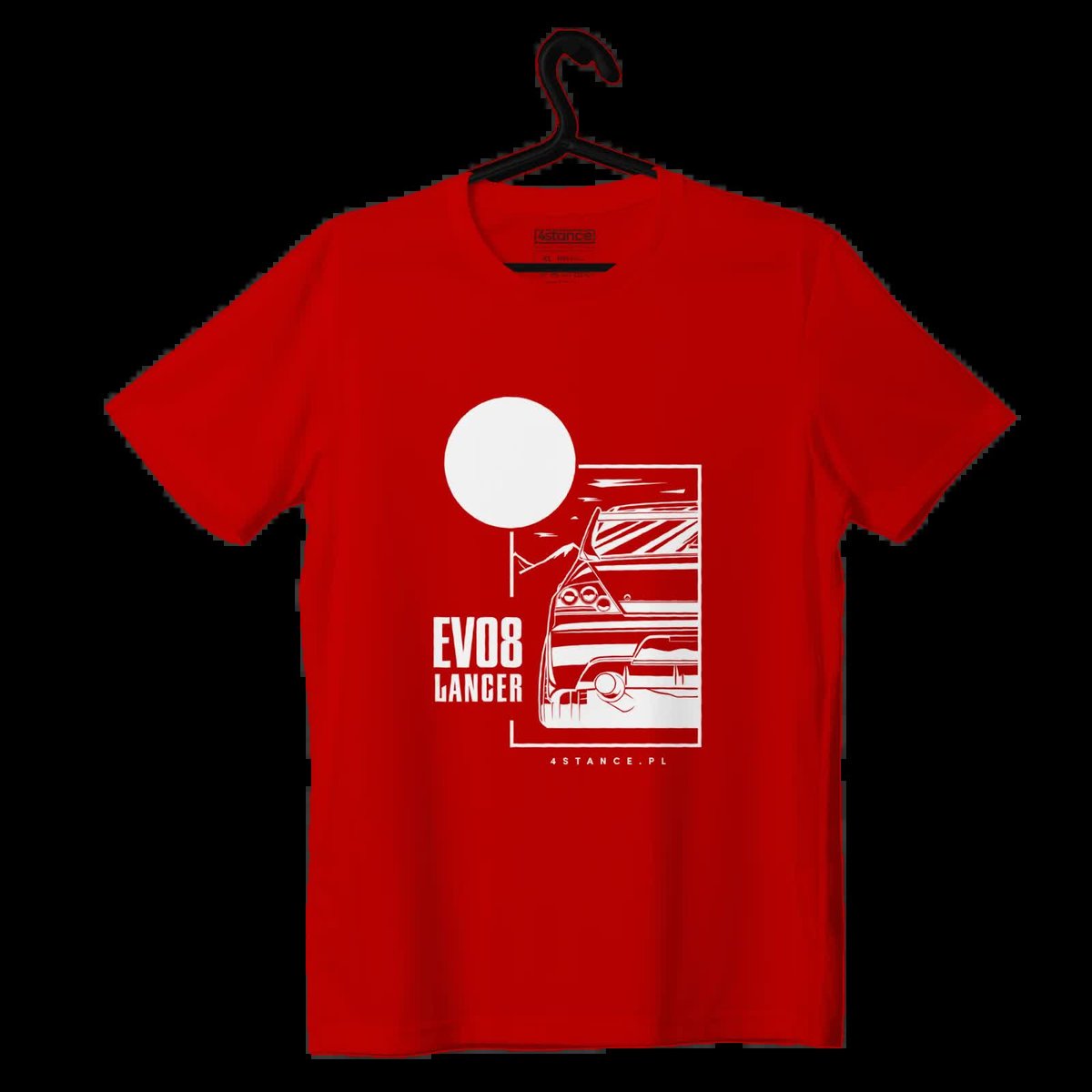 T-shirt Mitsubishi Lancer EVO8 JDM czerwona-XXL