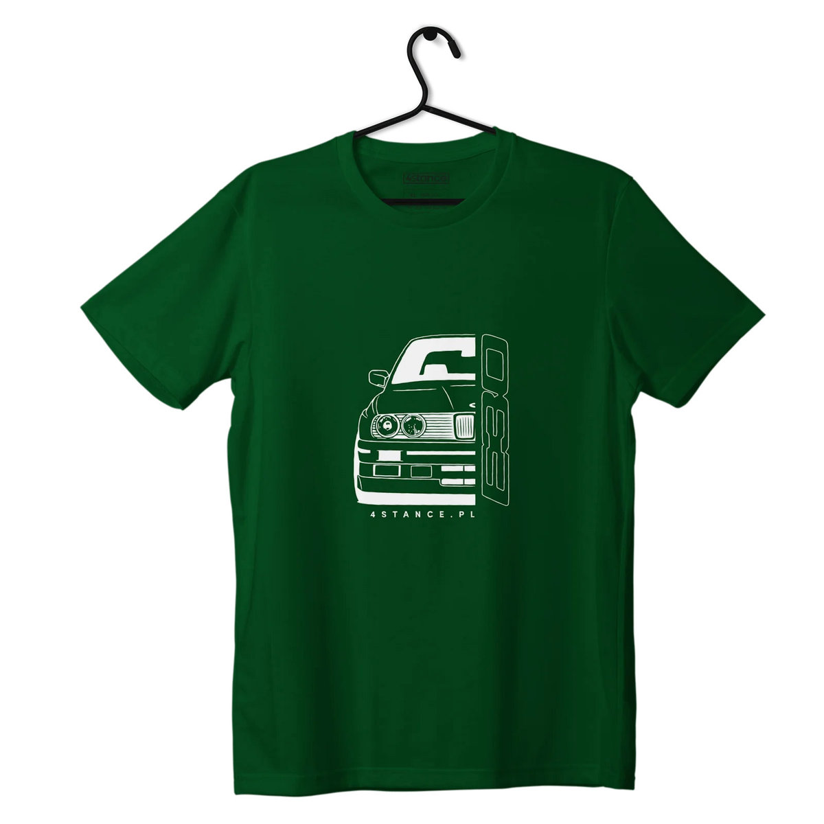 T-shirt koszulka przód BMW E30 zielona-M